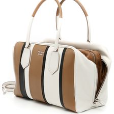 Prada Calfskin Inside Bag BIANCO+NERO+CARAMELLA
