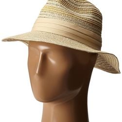 Vince Camuto Striped Fedora Hat Tan