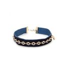 Bijuterii Femei Forever21 Velvet Rhinestone Charm Choker Navygold