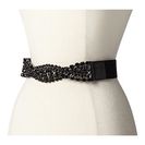 Accesorii Femei BCBGMAXAZRIA Braided Stone Waist Belt w Leather Black Combo