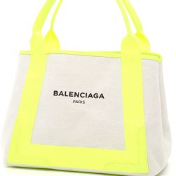 Balenciaga Perforated Calfskin Pochette NATUREL/JAUNE FLUO