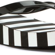 Michael Kors Bedford Flip Flop Black Stripe