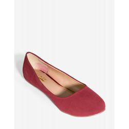 Incaltaminte Femei CheapChic Sunny-2 Basic Round Toe Flat WineBurgundy