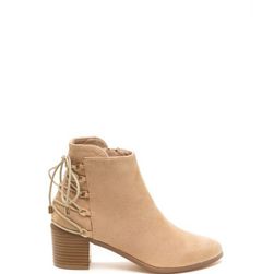 Incaltaminte Femei CheapChic Ring Leader Lace-up Chunky Booties Nude