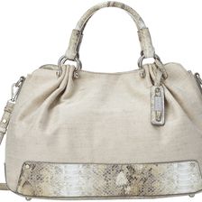 Nine West Fresh Folds Large Satchel Linen Sand