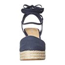 Incaltaminte Femei Michael Kors Margie Closed Toe Wedge Navy Small Weave Canvas
