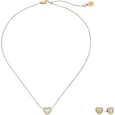 Michael Kors Pendant & Stud Earrings Set Gold/Mother-of-Pearl