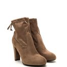 Incaltaminte Femei CheapChic Key To Success Tied Chunky Booties Taupe