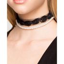 Bijuterii Femei CheapChic Pearl Rosette 2pc Choker Set Black