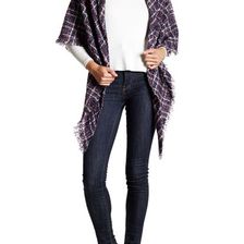 Accesorii Femei David Young Plaid Triangle Scarf NAVY