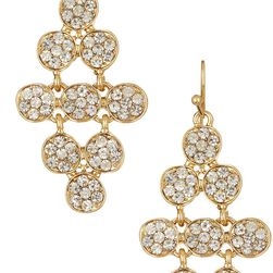 Natasha Accessories Crystal Dangle Earrings GOLD