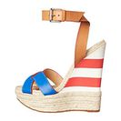 Incaltaminte Femei DSQUARED2 Striped Espadrille Wedge Cuoio Blue