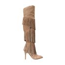 Incaltaminte Femei Chinese Laundry Chance Over the Knee Fringe Boot Grey