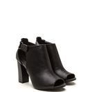 Incaltaminte Femei CheapChic State Of Mind Chunky Cut-out Booties Black