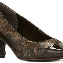 Walking Cradles Race Black & Bronze Lizard Print/Black Patent
