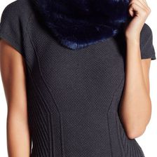 Accesorii Femei 14th Union Short Pile Faux Fur Snood Scarf NAVY