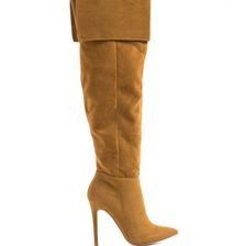Incaltaminte Femei CheapChic Luxe Faux Suede Over-the-knee Boots Chestnut