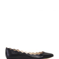 Incaltaminte Femei French Connection Black Isabel Scalloped Ballet Flats Black