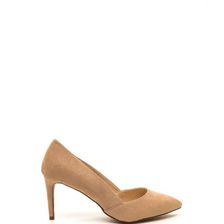 Incaltaminte Femei CheapChic Point Blank Faux Suede Pumps Nude