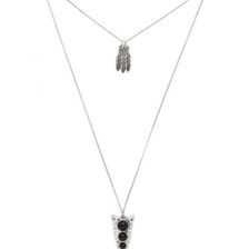 Bijuterii Femei Forever21 Feather Charm Necklace Set Bsilverblack