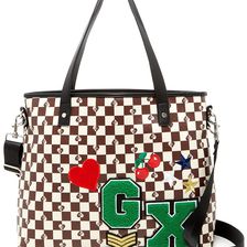 GX By Gwen Stefani Lorna Faux Leather Checkered Tote CREAM