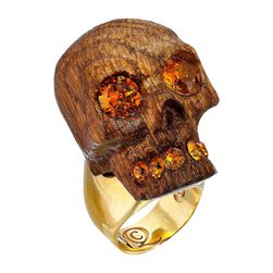 Alexander McQueen Owl Skull Ring Topaz