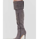 Incaltaminte Femei CheapChic Luxe Faux Suede Over-the-knee Boots Grey