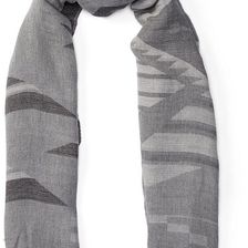 Ralph Lauren Southwestern Cotton-Wool Scarf Grey Beacon