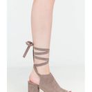 Incaltaminte Femei CheapChic Best In The Wrap Game Tie-up Block Heels Taupe