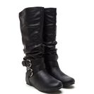 Incaltaminte Femei CheapChic Step On It Faux Leather Boots Black