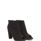 Incaltaminte Femei CheapChic Talk Is Chic Perforated Chunky Booties Black