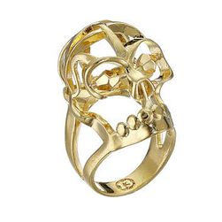 Bijuterii Femei Alexander McQueen Deco Skull Small Ring New Oro