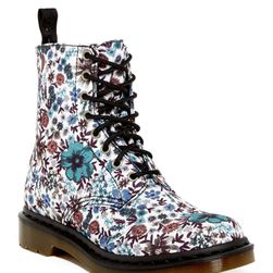 Incaltaminte Femei Dr Martens Page Floral Print Boot Unisex OFF WHITE