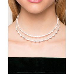 Bijuterii Femei CheapChic Amelia Double Dot Rhinestone Collar Necklace Met Slvr