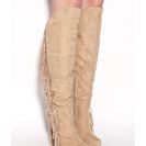 Incaltaminte Femei CheapChic Long Live Fringe Over-the-knee Boots Taupe