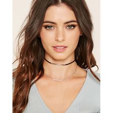 Bijuterii Femei Forever21 Faux Suede Choker Set Blacksilver