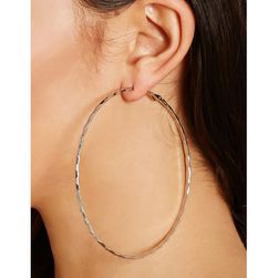 Bijuterii Femei Forever21 Oversized Etched Hoop Earrings Silver