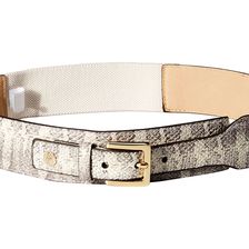 Vince Camuto 45mm Printed Snake Tapered Stretch Belt Natural