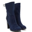 Incaltaminte Femei CheapChic Haute Outlook Chunky Lace-back Booties Navy