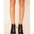 Incaltaminte Femei Forever21 Faux Suede Lace-Up Wedges Black