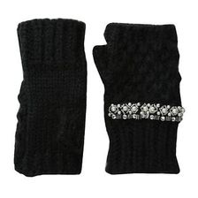 Accesorii Femei San Diego Hat Company KNG3401 Chunky Fingerelss Gloves with Faux Gems Black