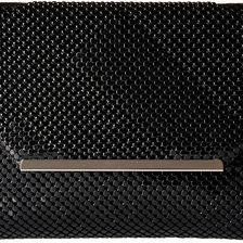 Jessica McClintock Kiera Mesh Envelope Clutch Black