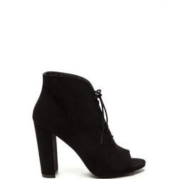Incaltaminte Femei CheapChic Sassy Strut Lace-up Faux Suede Booties Black
