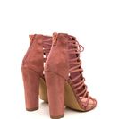 Incaltaminte Femei CheapChic Knotty Girl Chunky Caged Lace-up Heels Blush