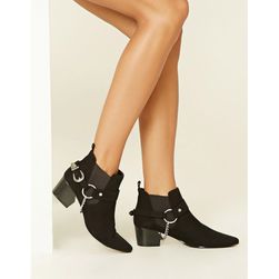 Incaltaminte Femei Forever21 Faux Suede Chain Booties Black