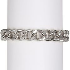 Steve Madden Stud Detail Rolo Chain Toggle Bracelet SILVER