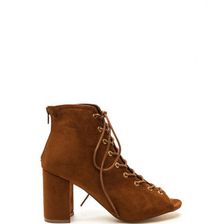 Incaltaminte Femei CheapChic Set To Launch Faux Suede Lace-up Booties Mocha