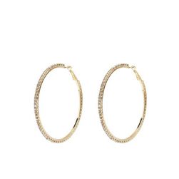 Bijuterii Femei CheapChic 3in Rhinestone Pave Hoop Earring Met Gold