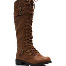 Incaltaminte Femei CheapChic Double Buckle Faux Leather Boots Cognac