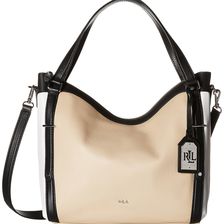 Ralph Lauren Grafton Felicity Hobo Straw/White/Black